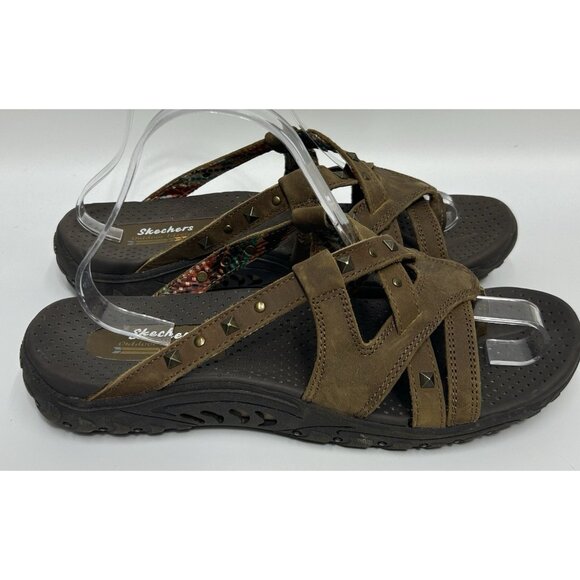 Skechers Brown Strappy Studded Women's Sandals - Picture 2 of 11